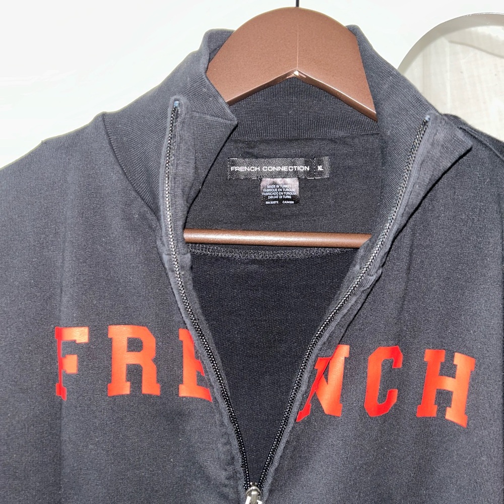 French Connection Black Jacket with Red Lettering - Picture 2 of 3